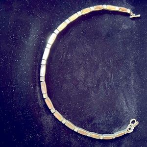 Sterling silver and Abalone necklace & earrings, gray w pinkish tones.